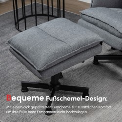 Hierova työtuoli jalkarahilla, 8 värisevää hierontapistettä, kaukosäädin, harmaa