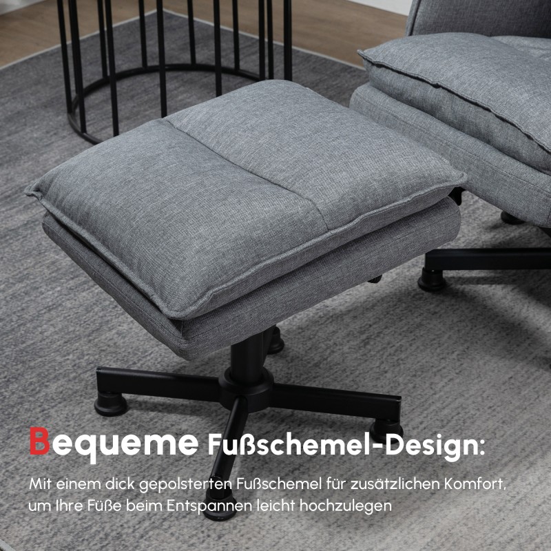 Hierova työtuoli jalkarahilla, 8 värisevää hierontapistettä, kaukosäädin, harmaa