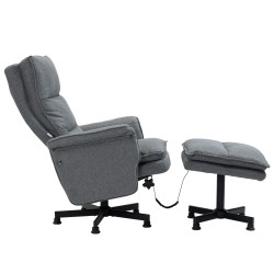 Hierova työtuoli jalkarahilla, 8 värisevää hierontapistettä, kaukosäädin, harmaa