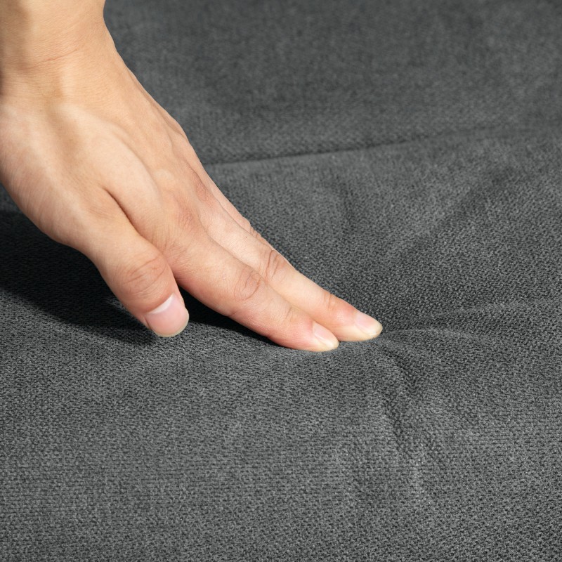 Lepotuoli ja jalkarahi, säädettävä selkänoja 130°, samettijäljitelmä, kantavuus 150 kg, tummanharmaa