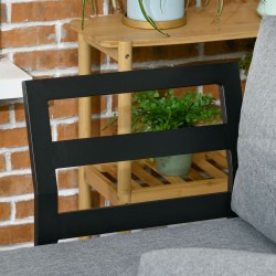 Puutarhakalustesetti 3 hengelle parvekkeelle, alumiinirunko, puujäljitelmä, 3 osaa, tummanharmaa/luonnonvärinen