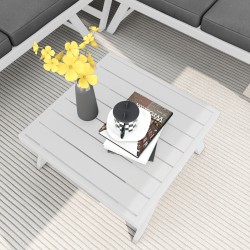 Ulkolounge-sohvasetti 4-osainen teräs/alumiini 115 x 61 x 65 cm harmaa/valkoinen