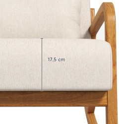 Keinutuoli retrodesign kumipuu 64,5 x 92 x 81,5 cm beige ja ruskea