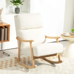 Nojakeinu samettipintaisella kankaalla, ergonominen selkänoja, 65 x 90 x 98 cm, 120 kg, cremevalkoinen