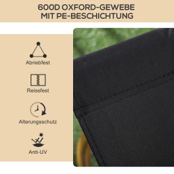 Taitettavat retkituolit 2 kpl, teräsrunko ja Oxford-kangas, kantavuus 130 kg, musta