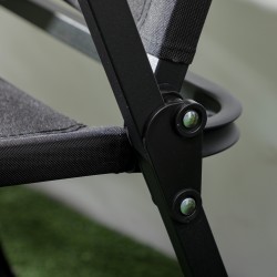 Taitettavat retkituolit 2 kpl, teräsrunko ja Oxford-kangas, kantavuus 130 kg, musta