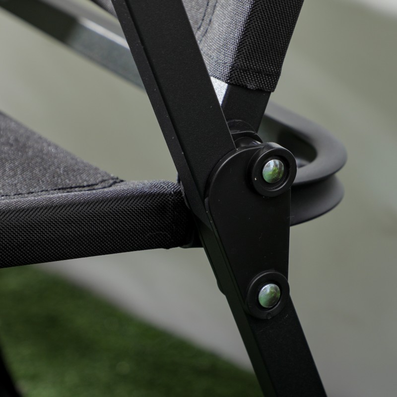 Taitettavat retkituolit 2 kpl, teräsrunko ja Oxford-kangas, kantavuus 130 kg, musta