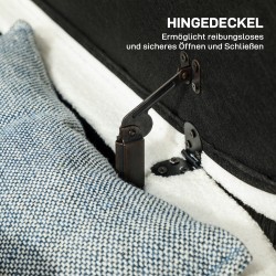 Säilytyspenkki olohuoneeseen ja makuuhuoneeseen, teddysametti, metallijalat, 114 x 47 x 46,5 cm, valkoinen