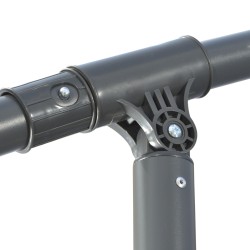 Sivuvartinen terassivarjo ristijalalla, metalli/polyesteri, 292 x 247 cm, harmaa