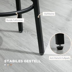 Baarijakkarasetti 2 kpl, teollinen tyyli, teräsrunko ja puukuvioitu istuin, 42 x 42 x 65 cm, ruskea/musta