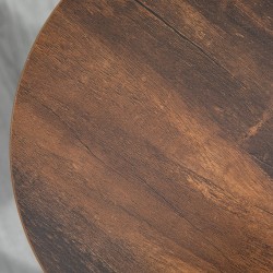 Baarijakkarasetti 2 kpl, teollinen tyyli, teräsrunko ja puukuvioitu istuin, 42 x 42 x 65 cm, ruskea/musta