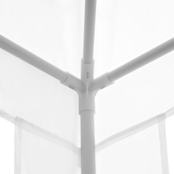 Paviljonki ulkokäyttöön teräsrunko PE-katto 2,7 x 2,7 m valkoinen