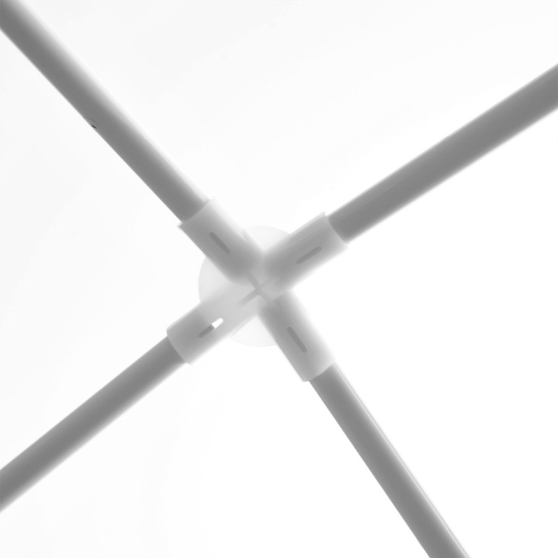 Paviljonki ulkokäyttöön teräsrunko PE-katto 2,7 x 2,7 m valkoinen