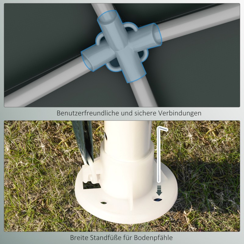 Puutarhapaviljonki taittuva teräsrunko 2,7 x 2,7 m tummanvihreä