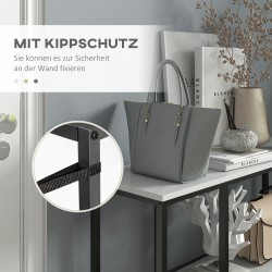 Sivupöytä / konsolipöytä, 3 tasoa, teräs ja lastulevy, 100 x 30 x 80 cm, marmori-look valkoinen/musta