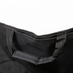 Kokoontaitettava retkituoli teräsrungolla ja kangasistuimella, kantokassi, musta