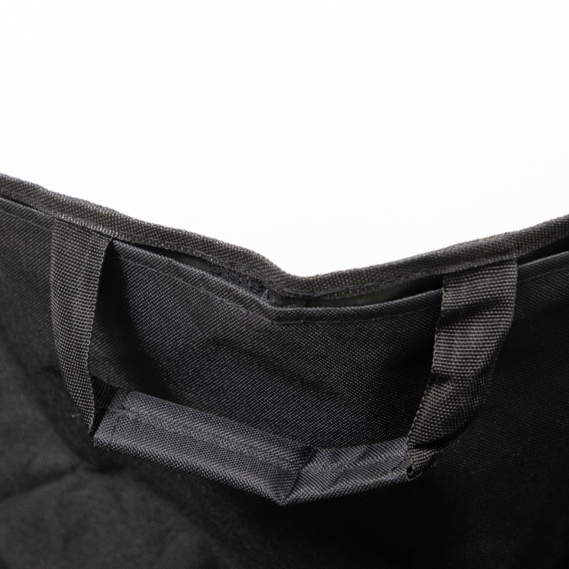 Kokoontaitettava retkituoli teräsrungolla ja kangasistuimella, kantokassi, musta