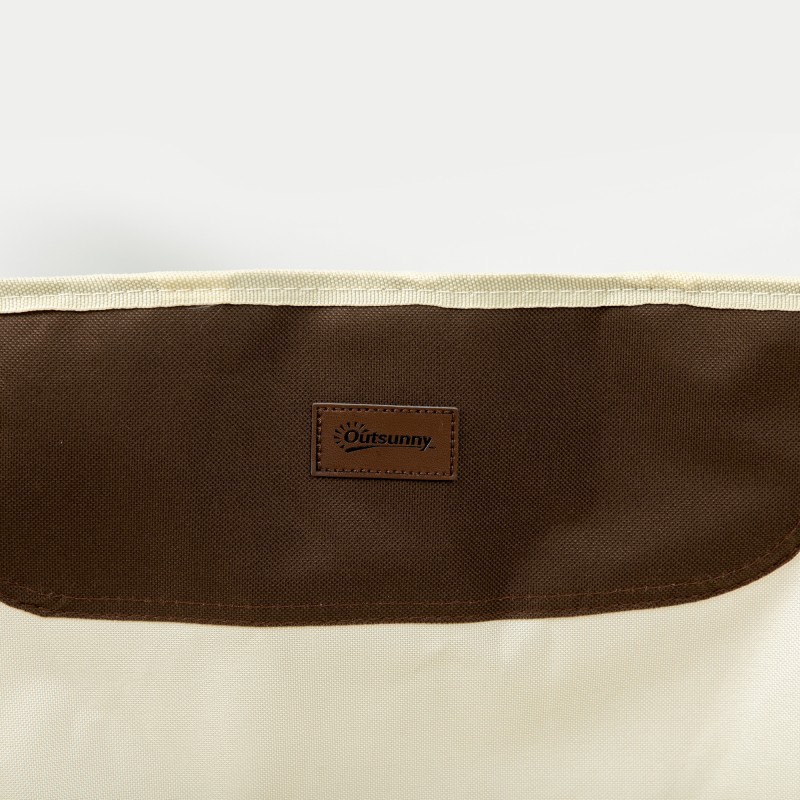 Retkituoli ulkokäyttöön, taittuva teräsrunko, oxford-kangasistuin PVC-pinnoitteella, kantolaukku, valkoinen