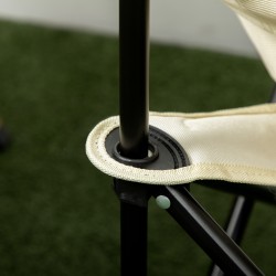 Retkituoli ulkokäyttöön, taittuva teräsrunko, oxford-kangasistuin PVC-pinnoitteella, kantolaukku, valkoinen