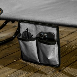 Taitettava aurinkotuoli puutarhaan 2 kpl, säädettävä selkänoja ja aurinkosuoja, tummanharmaa