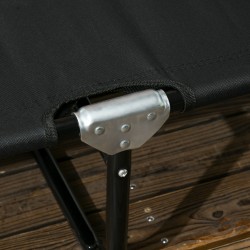 Taitettava puutarhan lepotuoli 2 kpl, teräsrunko ja Oxford-kangas, selkänoja 5-asentoinen, musta