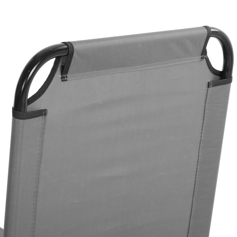 Taitettava aurinkotuoli puutarhaan 2 kpl, teräs ja oxford-kangas, säädettävä selkänoja, tummanharmaa/musta