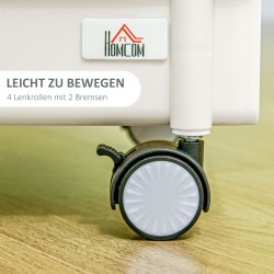 Säilytysvaunu 3-tasoinen metallirunko ripustettavalla laatikolla 50 x 29,4 x 77 cm valkoinen