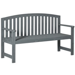 Puinen puutarhapenkki 2 hengen täyspuu tuomi 143 x 51 x 85 cm 240 kg harmaa