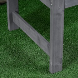 Puinen puutarhapenkki 2-hengen, täyspuu tuomi, 143 x 51 x 85 cm, 240 kg, harmaa