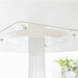 Pyöreä ruokapöytä 2 hengelle, MDF ja teräs, Ø80 x 75 cm, valkoinen