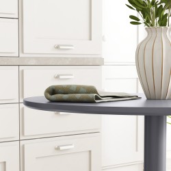 Ruokapöytä 2 hengelle, pyöreä MDF-kansi ja teräsjalka, Ø70 x 75 cm, harmaa