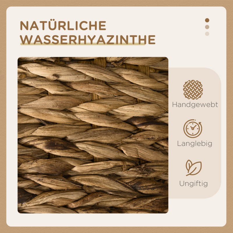 Kissatalo pienille kissoille, 3 tasoa ja 3 sisäänkäyntiä, vesihyasinttia, tyynyillä, Ø40 x 73 cm, vaalea ruskea/kermanvalkoinen