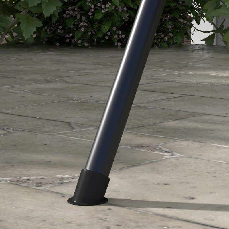 Puutarhakeinu 3 hengen, teräsrunko, säädettävä katos, 172 x 110 x 153 cm, harmaa