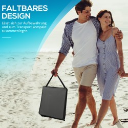 Taitettava rantatuoli teräsrungolla 142x51x40 cm, 2 kpl, harmaa