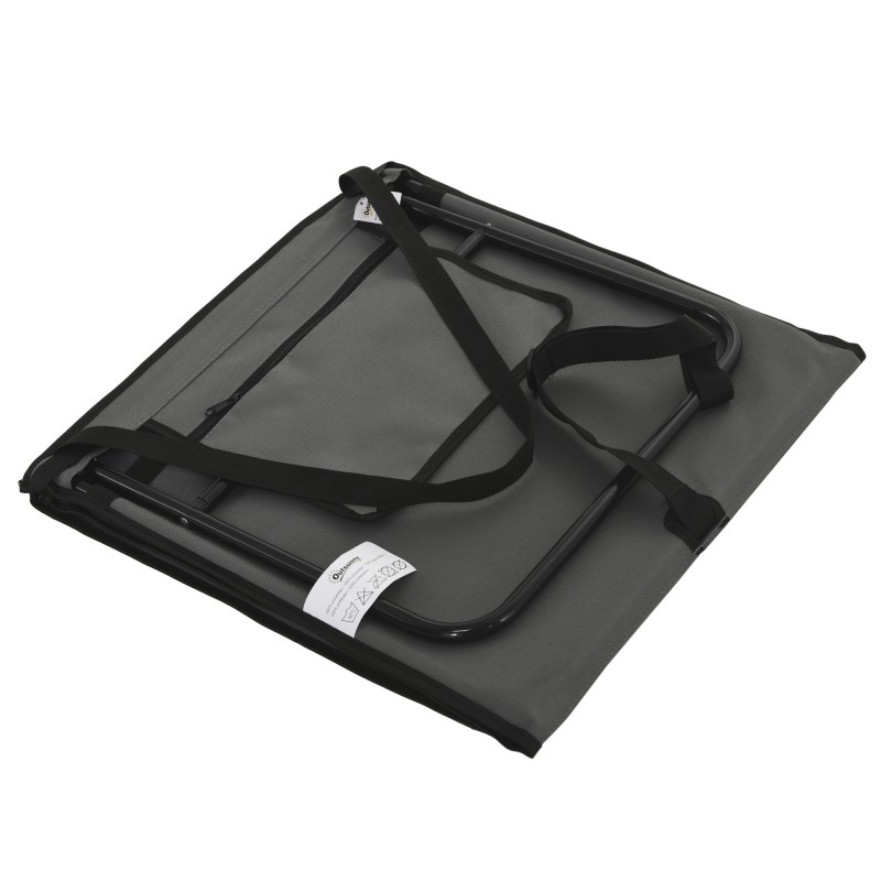 Taitettava rantatuoli teräsrungolla 142x51x40 cm, 2 kpl, harmaa