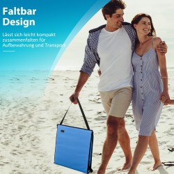 Rantatuolisetti 2 kpl, säädettävä selkänoja, teräsrunko, pehmustettu, 142x51x40 cm, sininen