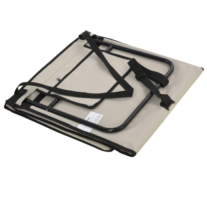 Rantatuolisetti 2 kpl, teräsrunko ja polyesteri, säädettävä, taittuva, 142x51x40 cm, beige