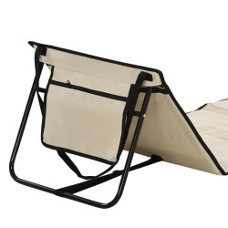 Rantatuolisetti 2 kpl, teräsrunko ja polyesteri, säädettävä, taittuva, 142x51x40 cm, beige