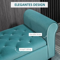 Säilytysrahi käsinojilla samettipintainen MDF 126x48,5x57 cm vihreä