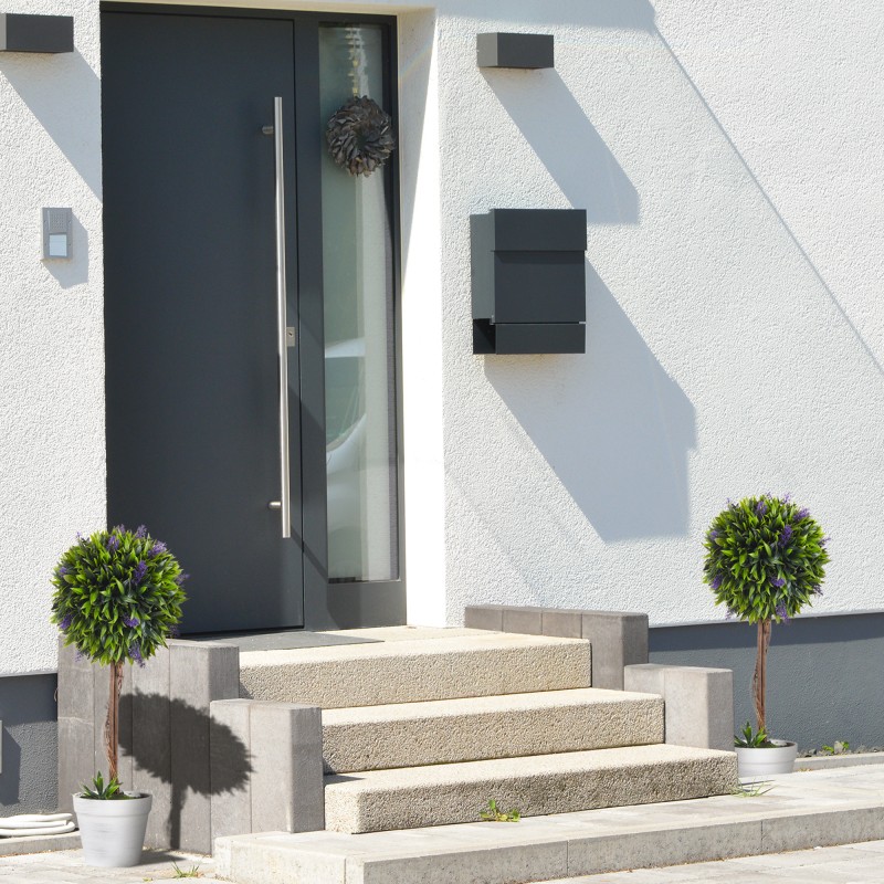 Keinotekoinen laventelikasvi 2 kpl setti ruukussa, UV-suojattu, Ø24 cm, korkeus 60 cm, valkoinen vihreä lila