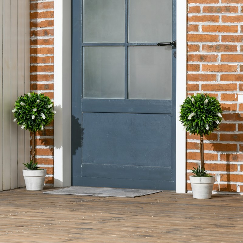 Keinolaventeli ruukussa 60 cm, 2 kpl setti, valkoinen, sisä- ja ulkokäyttöön