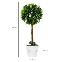 Keinolaventeli ruukussa 60 cm, 2 kpl setti, valkoinen, sisä- ja ulkokäyttöön