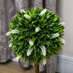 Keinolaventeli ruukussa 60 cm, 2 kpl setti, valkoinen, sisä- ja ulkokäyttöön