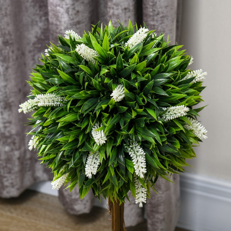 Keinolaventeli ruukussa 60 cm, 2 kpl setti, valkoinen, sisä- ja ulkokäyttöön