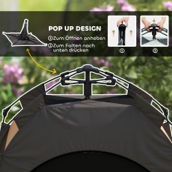 Koirateltta suurille koirille, taitettava ja säänkestävä, 120 x 120 x 106 cm, tummanruskea