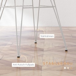 Ruokapöydän tuolit 2 kpl boho-tyyli polyrottinki teräs 56 x 60 x 79 cm luonnonsävy / valkoinen