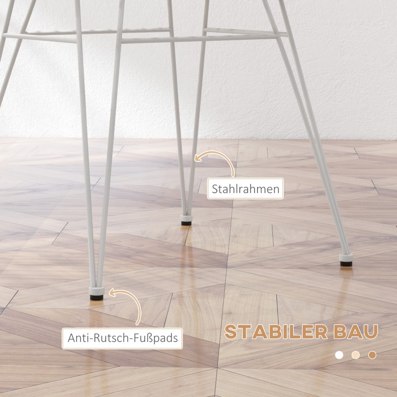 Ruokapöydän tuolit 2 kpl boho-tyyli polyrottinki teräs 56 x 60 x 79 cm luonnonsävy / valkoinen