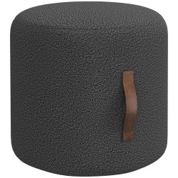 Pyöreä jalkajakkara ja jalkarahi olohuoneeseen 52 x 40 5 cm polyesteri tummanharmaa ruskea