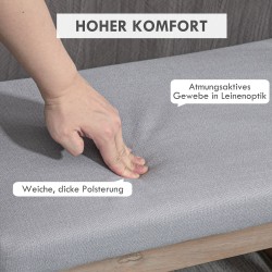 Skandinaavinen rahituoli / jalkatuki, puurunko, 68 x 38 x 42 cm, harmaa ja luonnonpuu