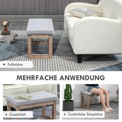 Skandinaavinen rahituoli / jalkatuki, puurunko, 68 x 38 x 42 cm, harmaa ja luonnonpuu